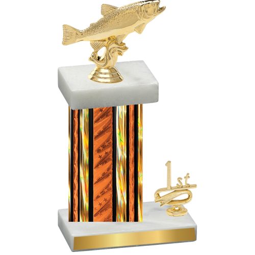 Accented Single Orange Glacier First Place Fishing Trophy