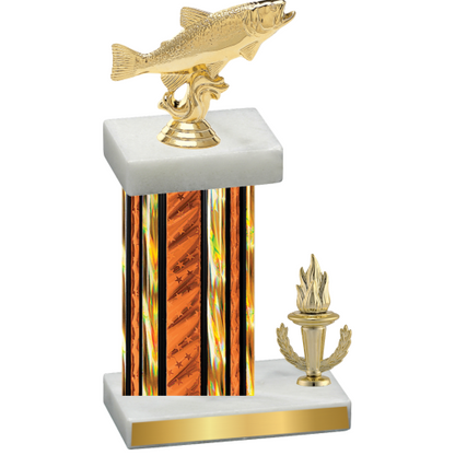 Accented Single Orange Glacier Victory Fishing Trophy