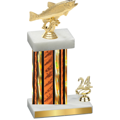 Accented Single Orange Glacier Year Fishing Trophy