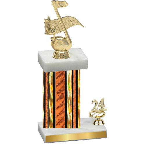 Accented Single Orange Glacier Year Music Trophy