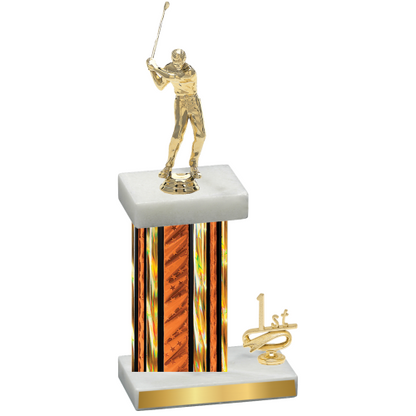 Accented Single Orange Glacier First Place Golf Trophy