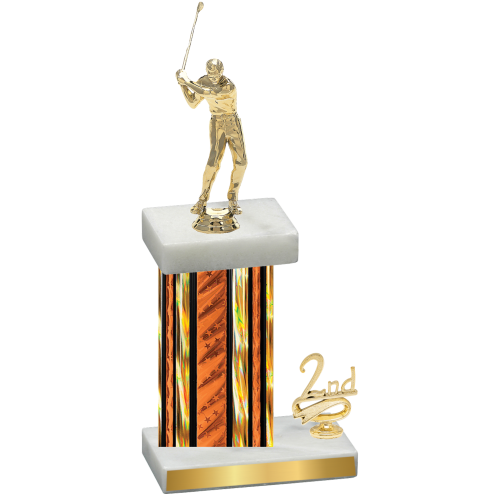 Accented Single Orange Glacier Second Place Golf Trophy