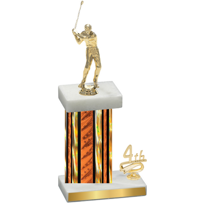 Accented Single Orange Glacier Fourth Place Golf Trophy