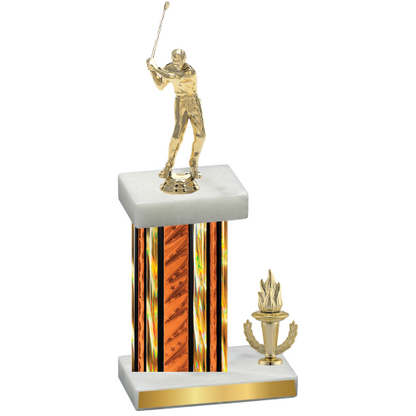 Accented Single Orange Glacier Victory Golf Trophy