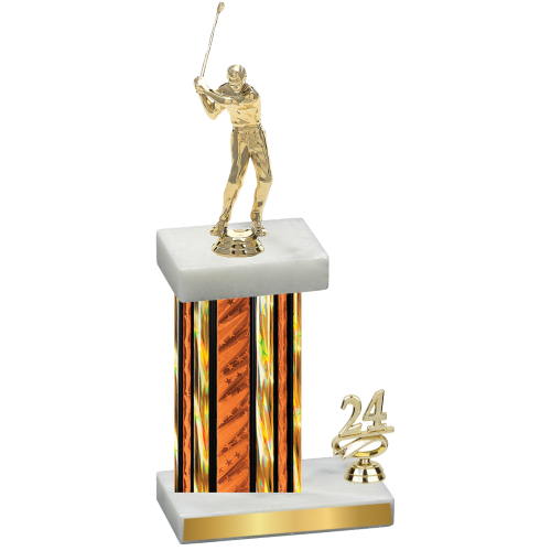 Accented Single Orange Glacier Year Golf Trophy