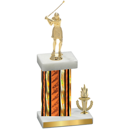 Accented Single Orange Glacier Victory Golf Trophy