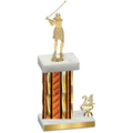 Accented Single Orange Glacier Year Golf Trophy