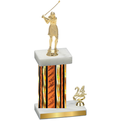 Accented Single Orange Glacier Year Golf Trophy