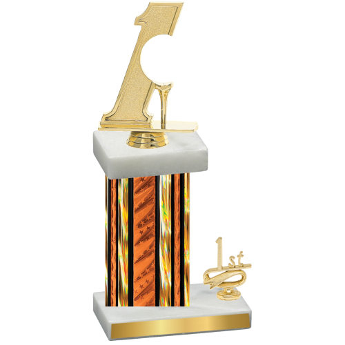 Accented Single Orange Glacier First Place Golf Trophy