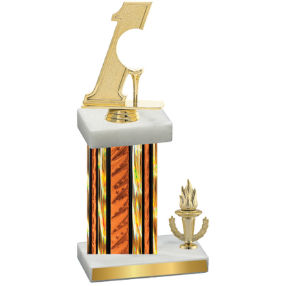 Accented Single Orange Glacier Victory Golf Trophy