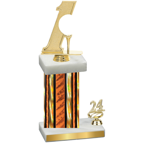 Accented Single Orange Glacier Year Golf Trophy