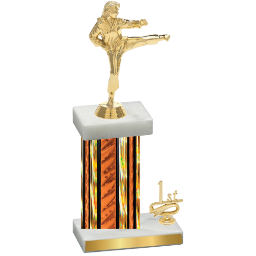 Accented Single Orange Glacier First Place Karate Trophy