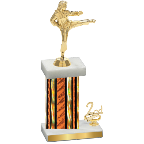 Accented Single Orange Glacier Second Place Karate Trophy