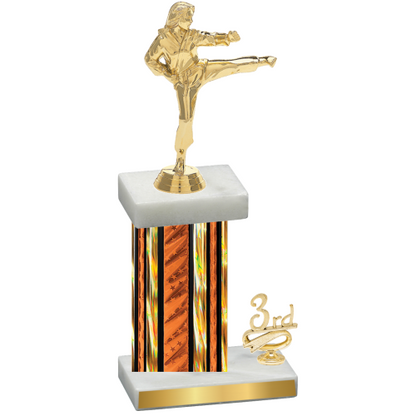 Accented Single Orange Glacier Third Place Karate Trophy