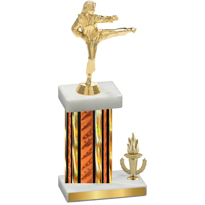 Accented Single Orange Glacier Victory Karate Trophy