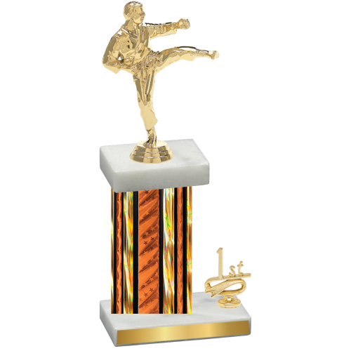 Accented Single Orange Glacier First Place Karate Trophy