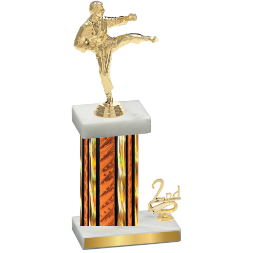 Accented Single Orange Glacier Second Place Karate Trophy