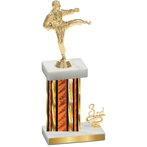 Accented Single Orange Glacier Third Place Karate Trophy