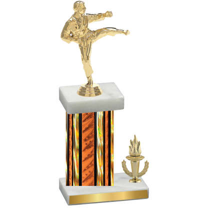 Accented Single Orange Glacier Victory Karate Trophy