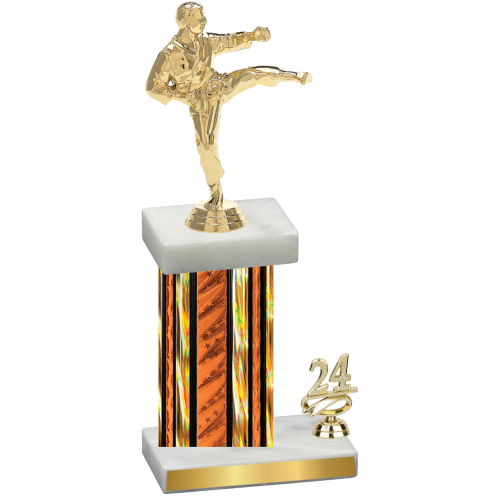 Accented Single Orange Glacier Year Karate Trophy