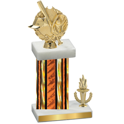 Accented Single Orange Glacier Victory Baseball Trophy