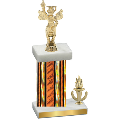 Accented Single Orange Glacier Victory Academics Trophy