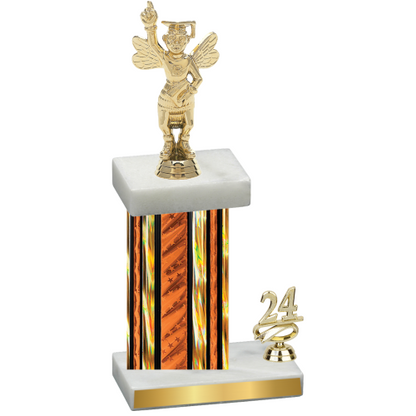 Accented Single Orange Glacier Year Academics Trophy