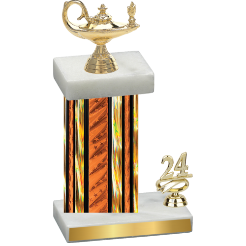 Accented Single Orange Glacier Year Academics Trophy