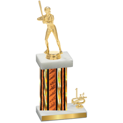 Accented Single Orange Glacier First Place Softball Trophy