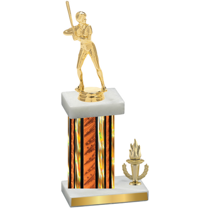 Accented Single Orange Glacier Victory Softball Trophy