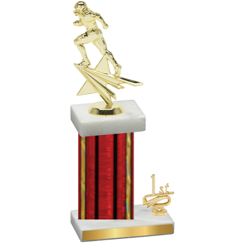 Accented Single Red Glacier First Place Football Trophy