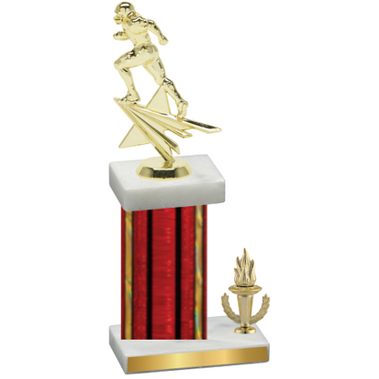 Accented Single Red Glacier Victory Football Trophy