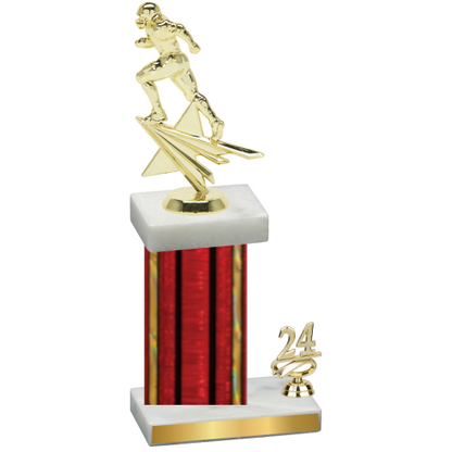 Accented Single Red Glacier Year Football Trophy