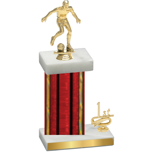 Accented Single Red Glacier First Place Soccer Trophy