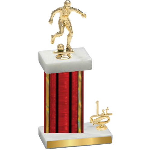 Accented Single Red Glacier First Place Soccer Trophy