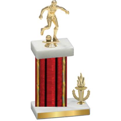 Accented Single Red Glacier Victory Soccer Trophy