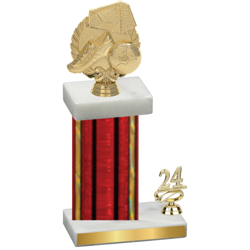 Accented Single Red Glacier Year Soccer Trophy