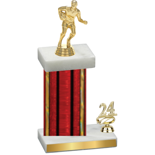 Accented Single Red Glacier Year Rugby Trophy