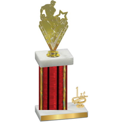 Accented Single Red Glacier First Place Rugby Trophy