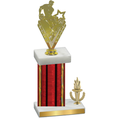 Accented Single Red Glacier Victory Rugby Trophy