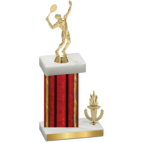 Accented Single Red Glacier Victory Tennis Trophy