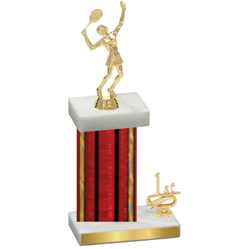 Accented Single Red Glacier First Place Tennis Trophy