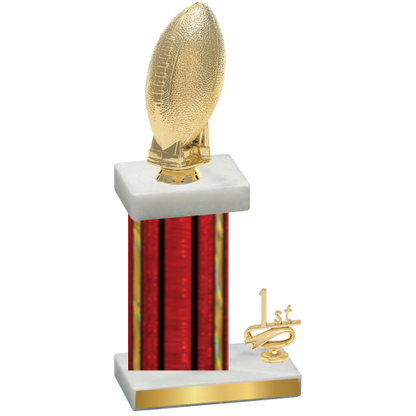 Accented Single Red Glacier First Place Football Trophy