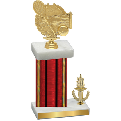 Accented Single Red Glacier Victory Tennis Trophy