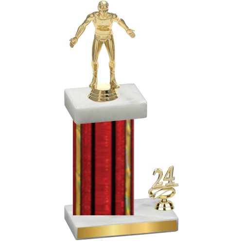 Accented Single Red Glacier Year Wrestling Trophy