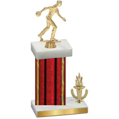 Accented Single Red Glacier Victory Bowling Trophy