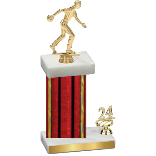 Accented Single Red Glacier Year Bowling Trophy