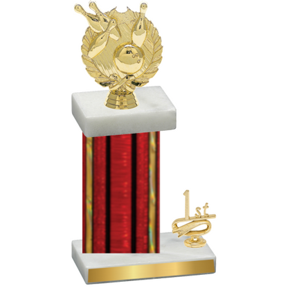 Accented Single Red Glacier First Place Bowling Trophy