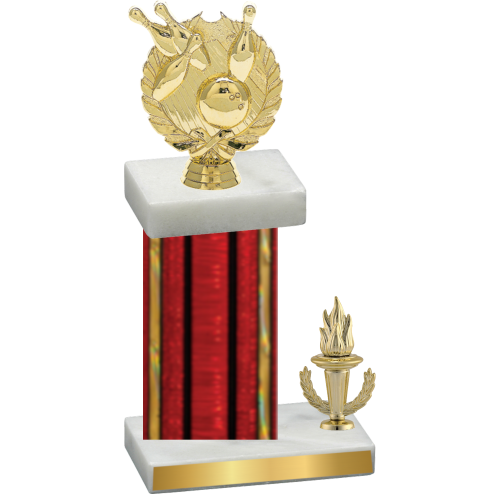 Accented Single Red Glacier Victory Bowling Trophy