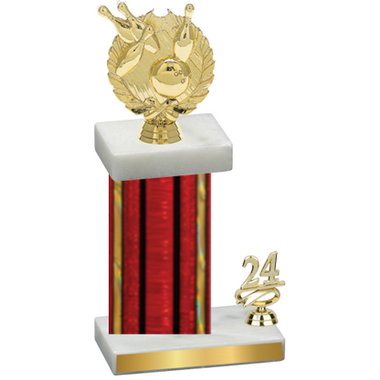 Accented Single Red Glacier Year Bowling Trophy